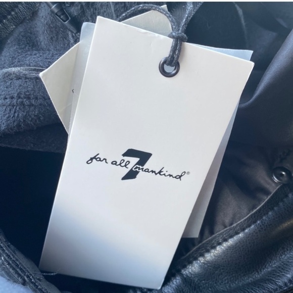 Women’s 7 For All Mankind Faux Leather Black Straight Leg Pants Size Small NWT - Picture 4 of 4